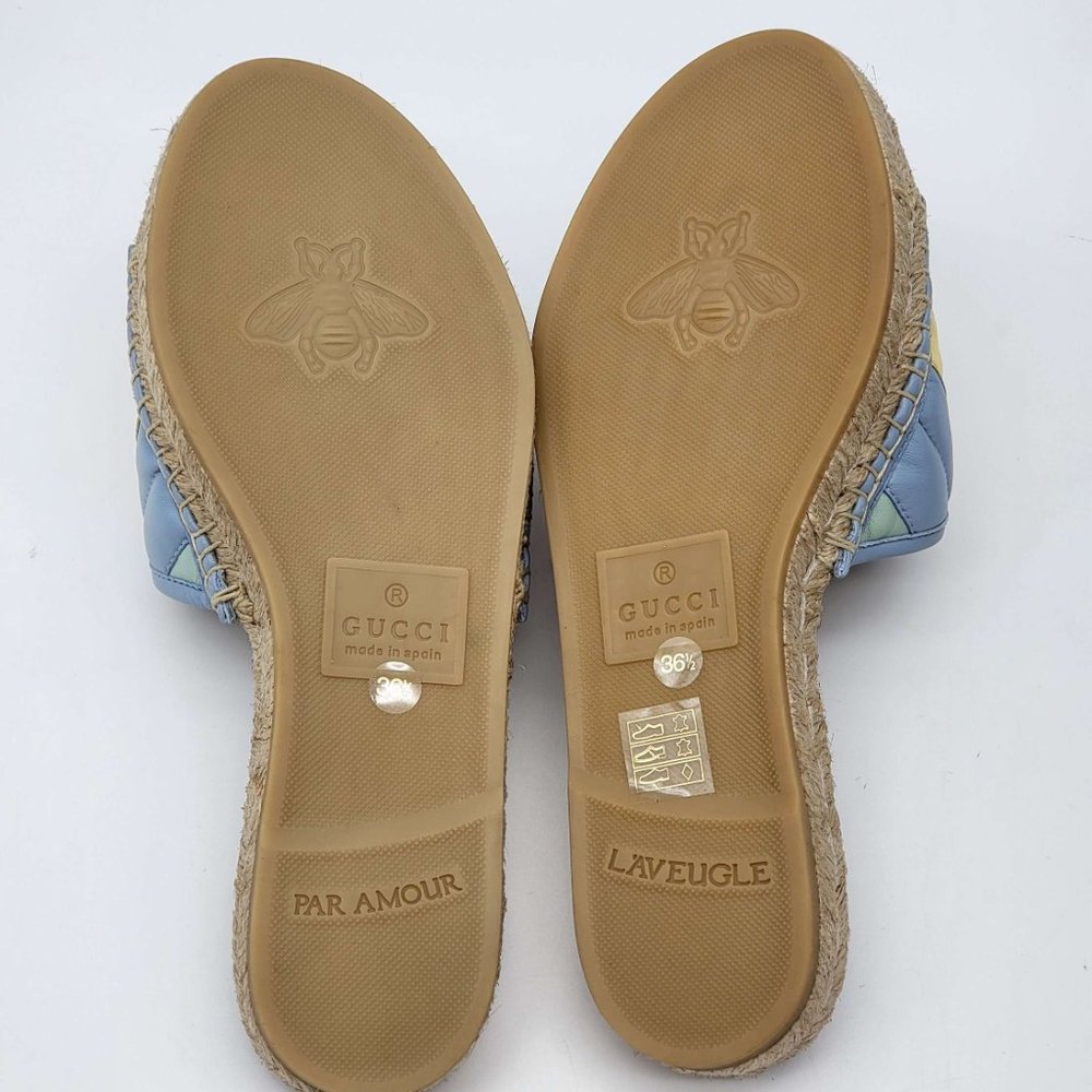 100% Authentic Gucci GG Marmont Multicolor Sandal Espadrilles - Picture 7 of 10